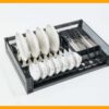 Giá bát đĩa inox hộp vách kính cường lực fca02-b