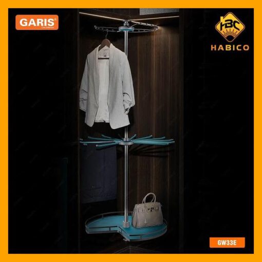 Giá xoay, treo góc tủ quần áo, 3 tầng GW33E