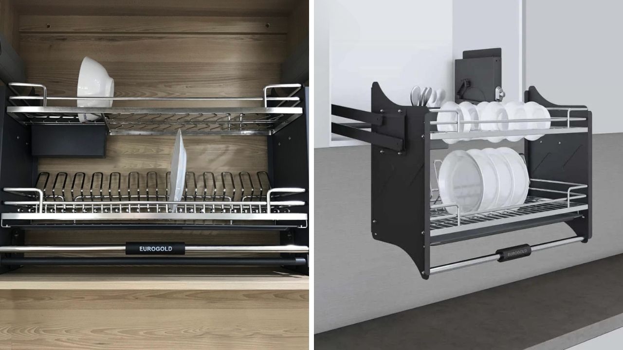 Giá Bát Đĩa Nâng Hạ Inox EuroGold Dòng EPV Pro