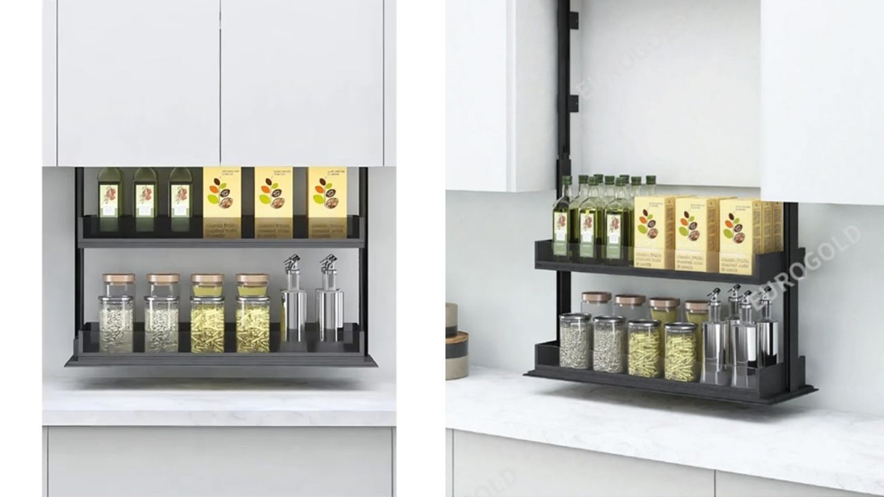 Giá gia vị điện rổ vách kính Eurogold