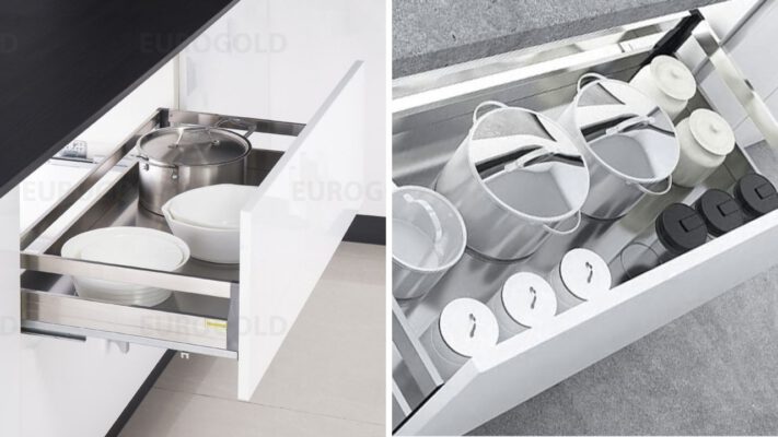 Kệ xoong nồi inox hộp 2 lớp đáy, gắn cánh