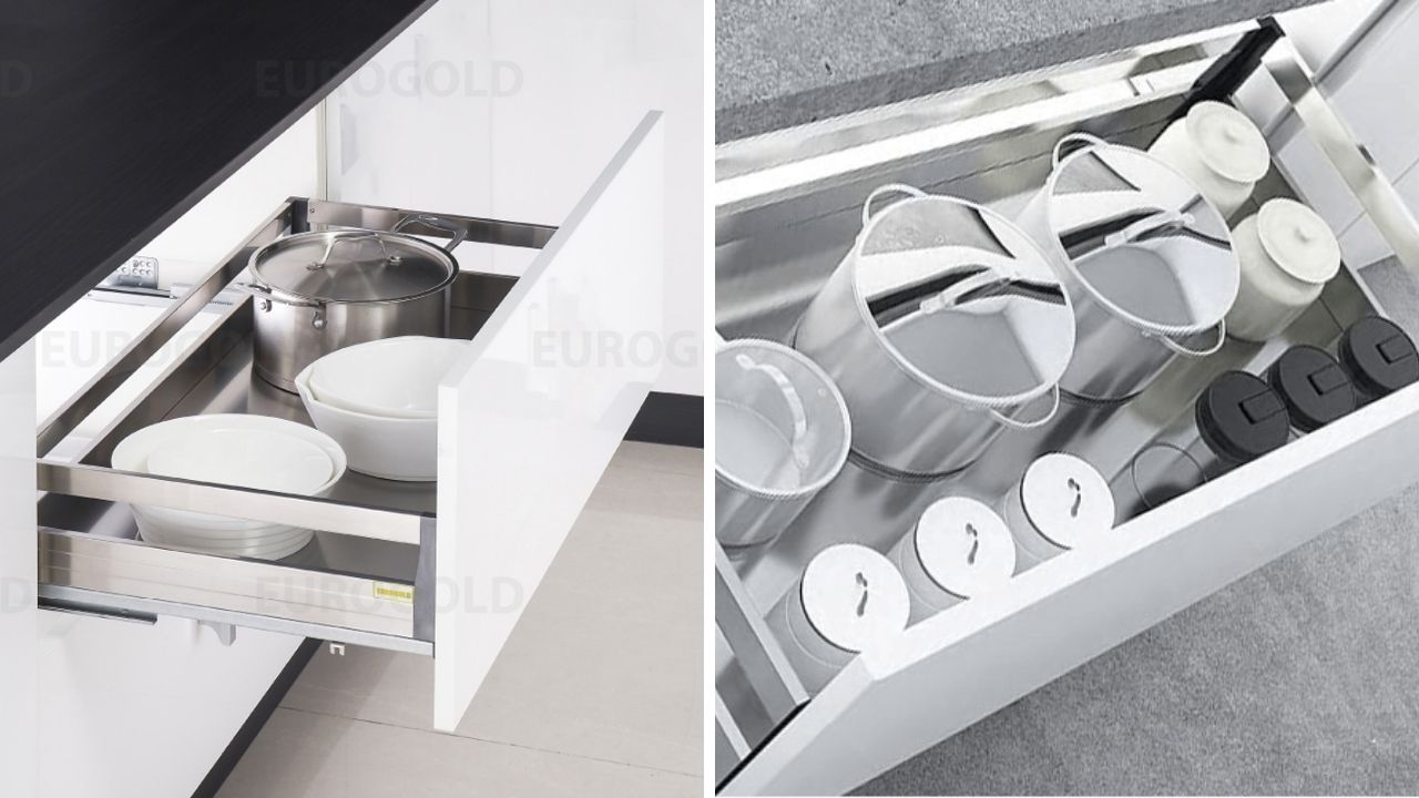 Kệ xoong nồi inox hộp 2 lớp đáy, gắn cánh