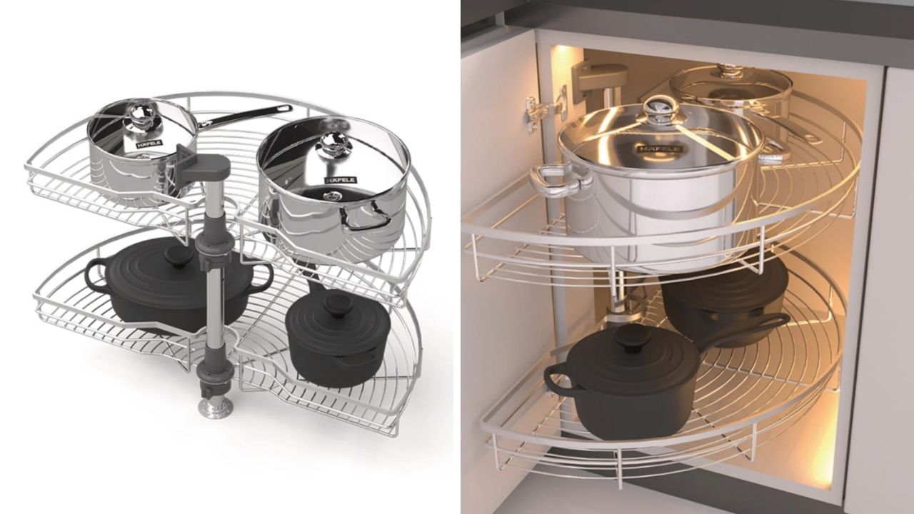 Bộ Rổ Góc Mezzo Xoay 180° 548.37.001 Hafele