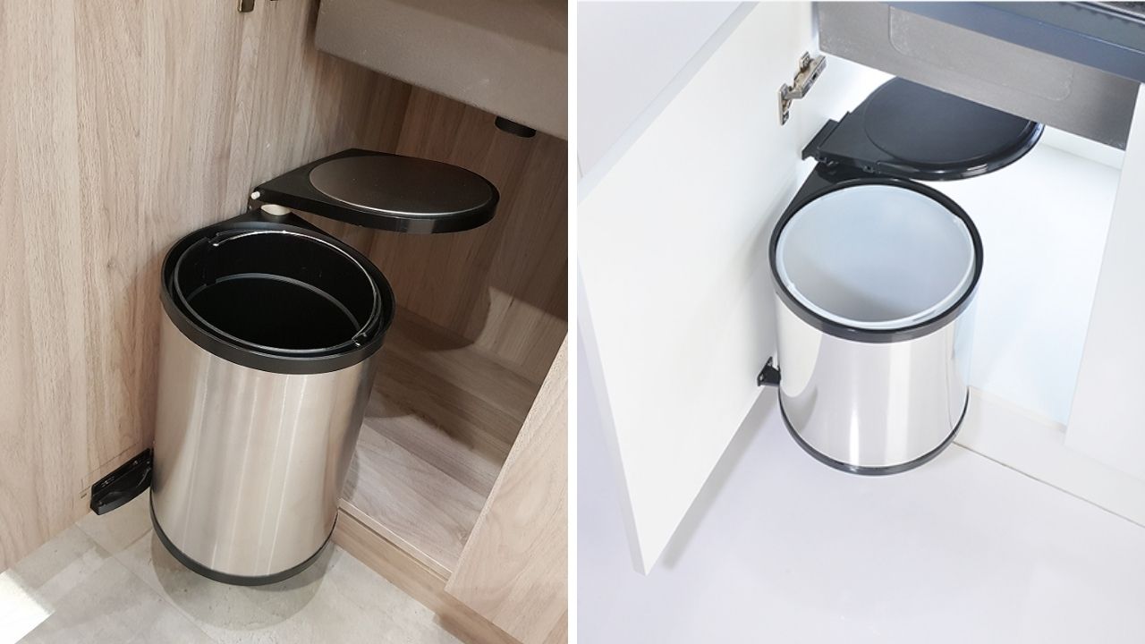 Thùng Rác Tròn Gắn Cánh Âm Tủ