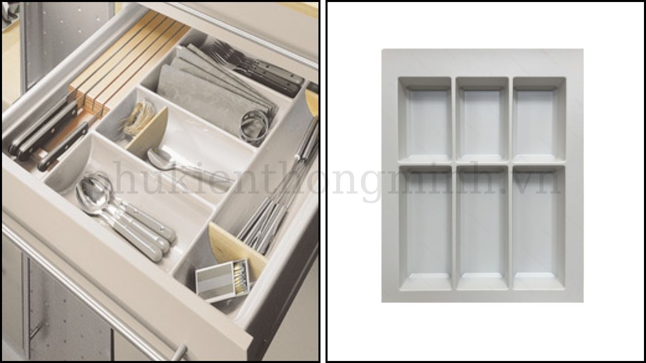 Khay chia muỗng nĩa Classico màu trắng Hafele 