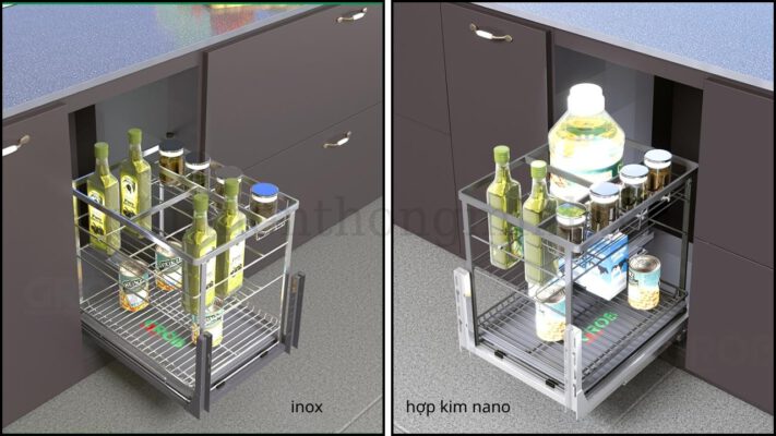 Các Chất Liệu Kệ Gia Vị Tủ Bếp Phổ Biến