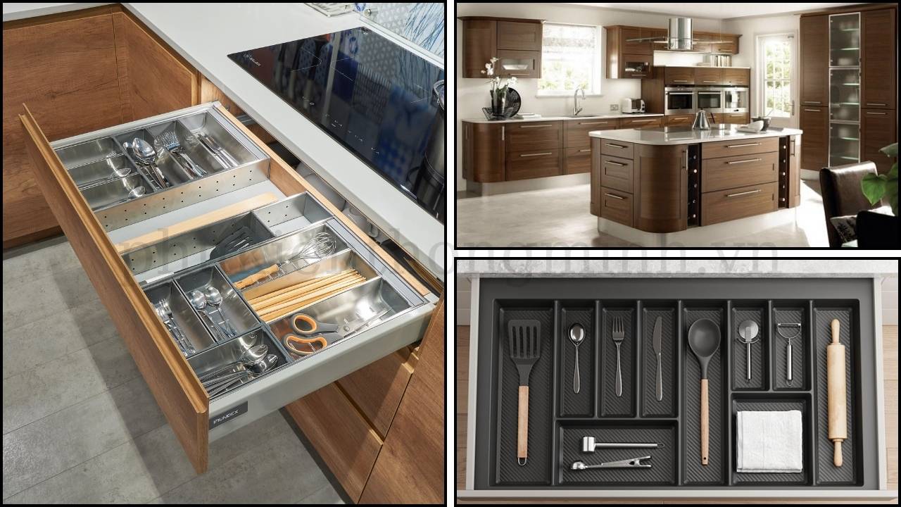 Các phụ kiện trang trí làm nổi bật tủ bếp hiện đại