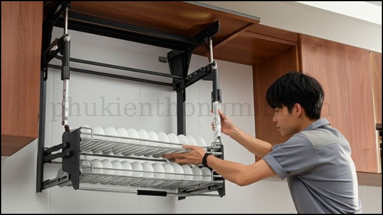 Cách Lựa Chọn Kệ Nâng Hạ Chén Bát Chuẩn Từng Centimet Cho Tủ Bếp