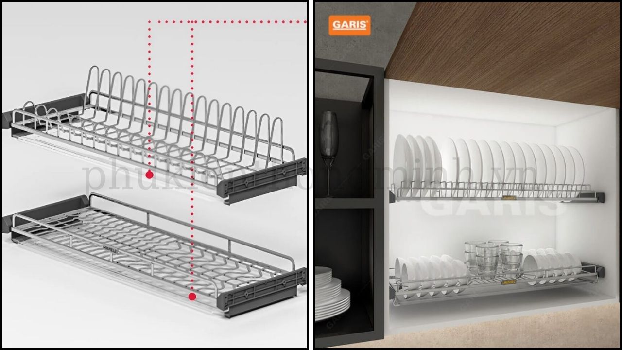 Giá bát cố định tủ bếp trên
