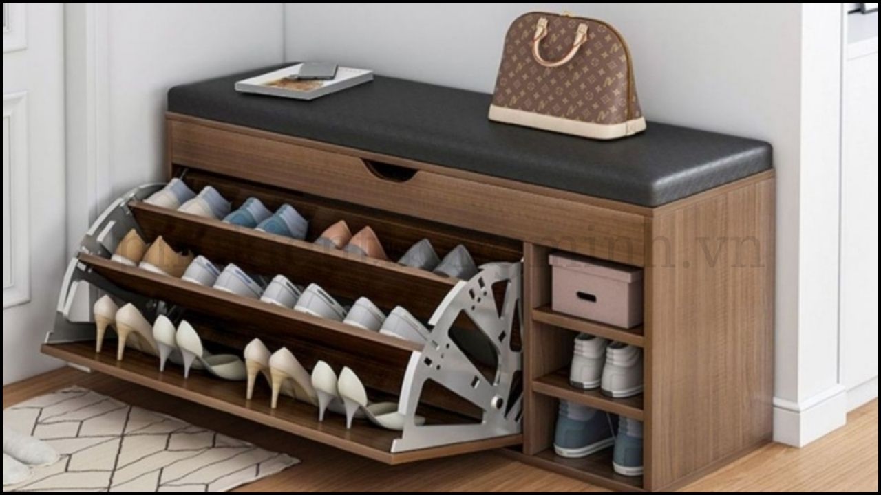 Kệ giày dép thông minh kết hợp ghế ngồi