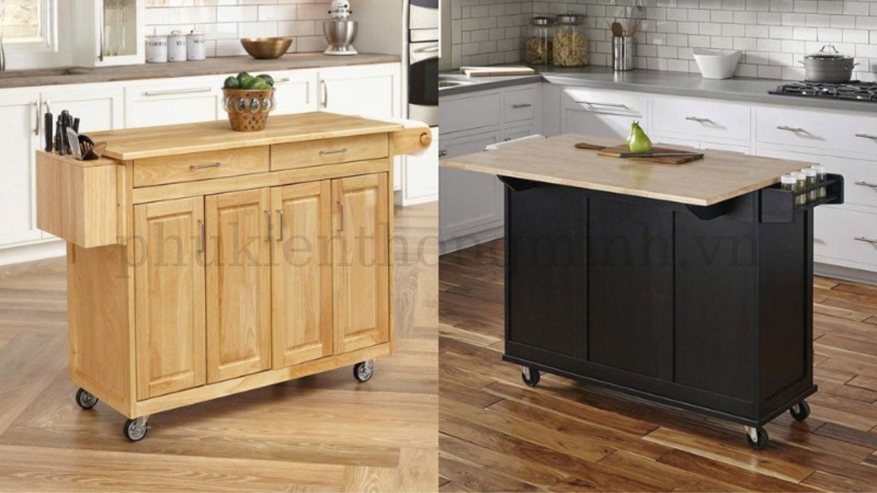 Lắp Kệ Bếp Di Động Có Bánh Xe Tiện Lợi