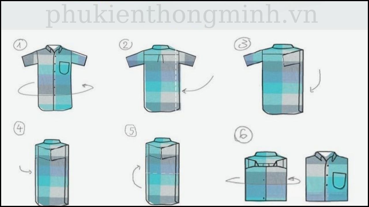 Mẹo gấp quần áo gọn cho áo sơ mi