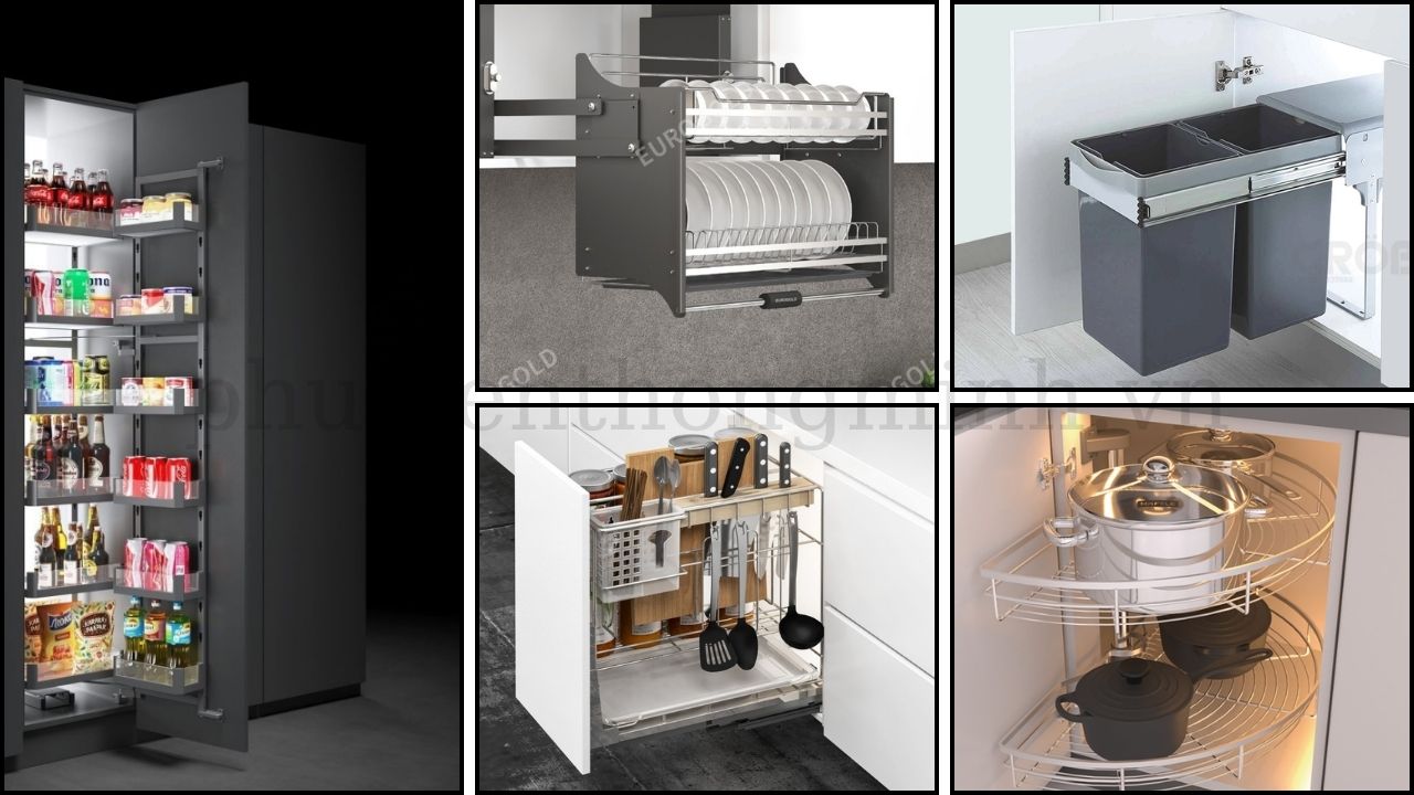 Phụ kiện lưu trữ cần có cho tủ bếp hiện đại sang trọng