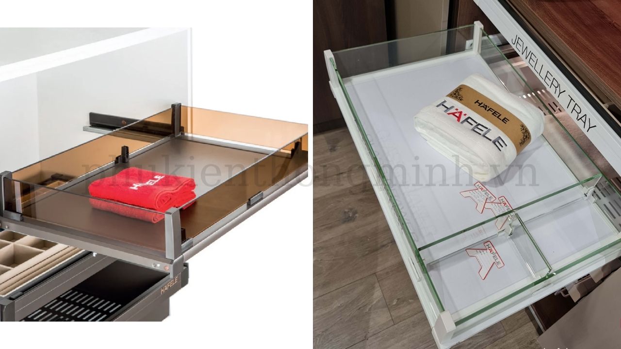 Rổ kéo bằng kính Hafele