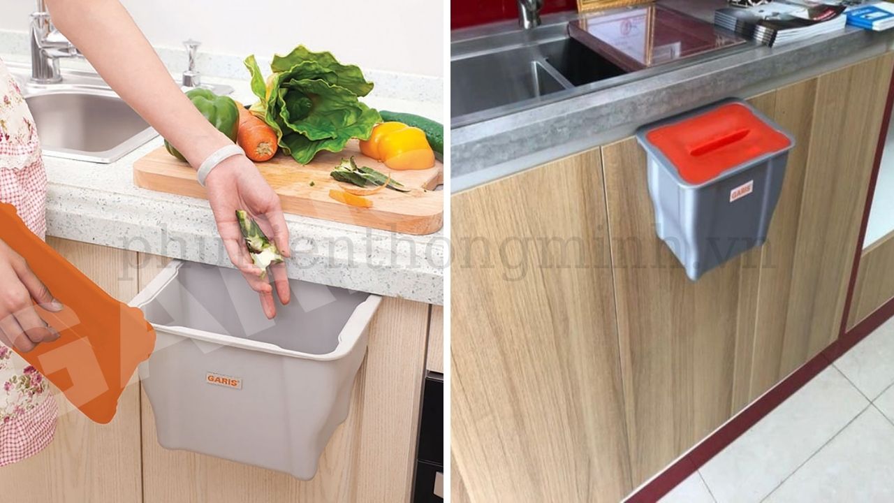 Thùng rác mini treo cánh tủ Garis