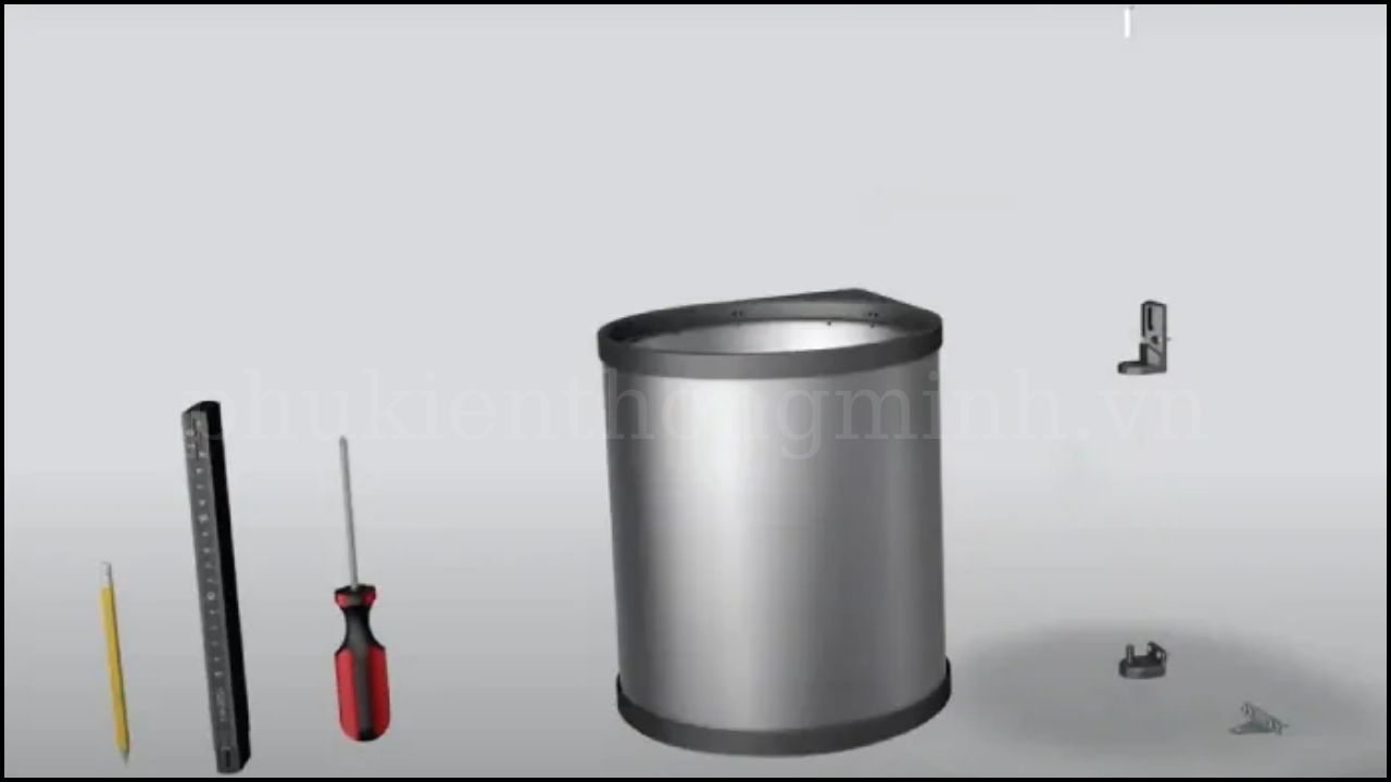 Chuẩn Bị Dụng Cụ Khi Lắp Thùng Rác Treo Cánh Tủ Bếp
