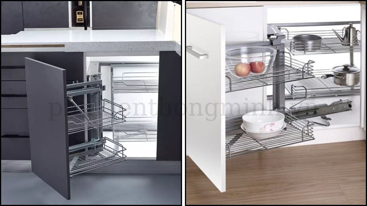 Kệ Chén Dĩa Góc Tủ Bếp