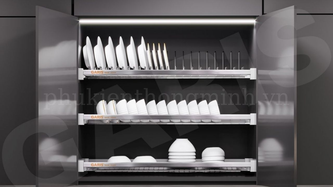 Kệ Chén Đĩa Trong Thiết Kế Tủ Bếp Hiện Đại