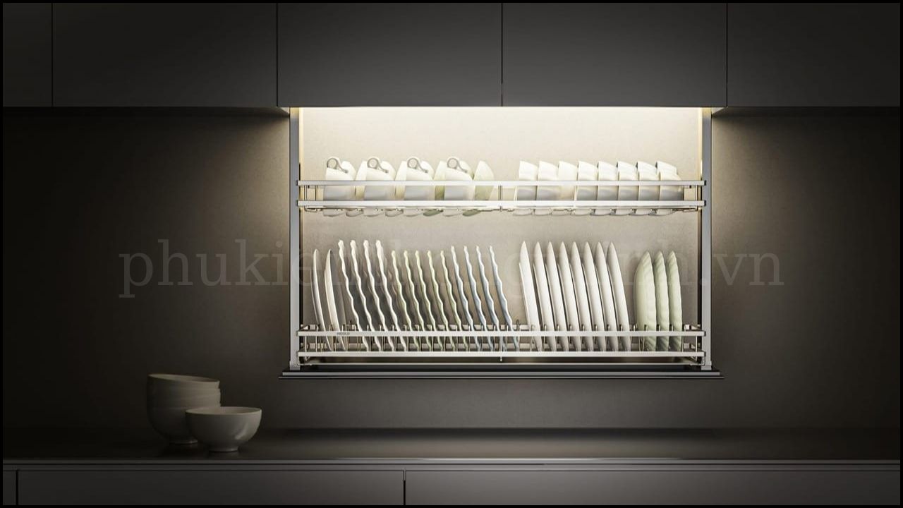 Kệ Chén Nâng Hạ Thông Minh