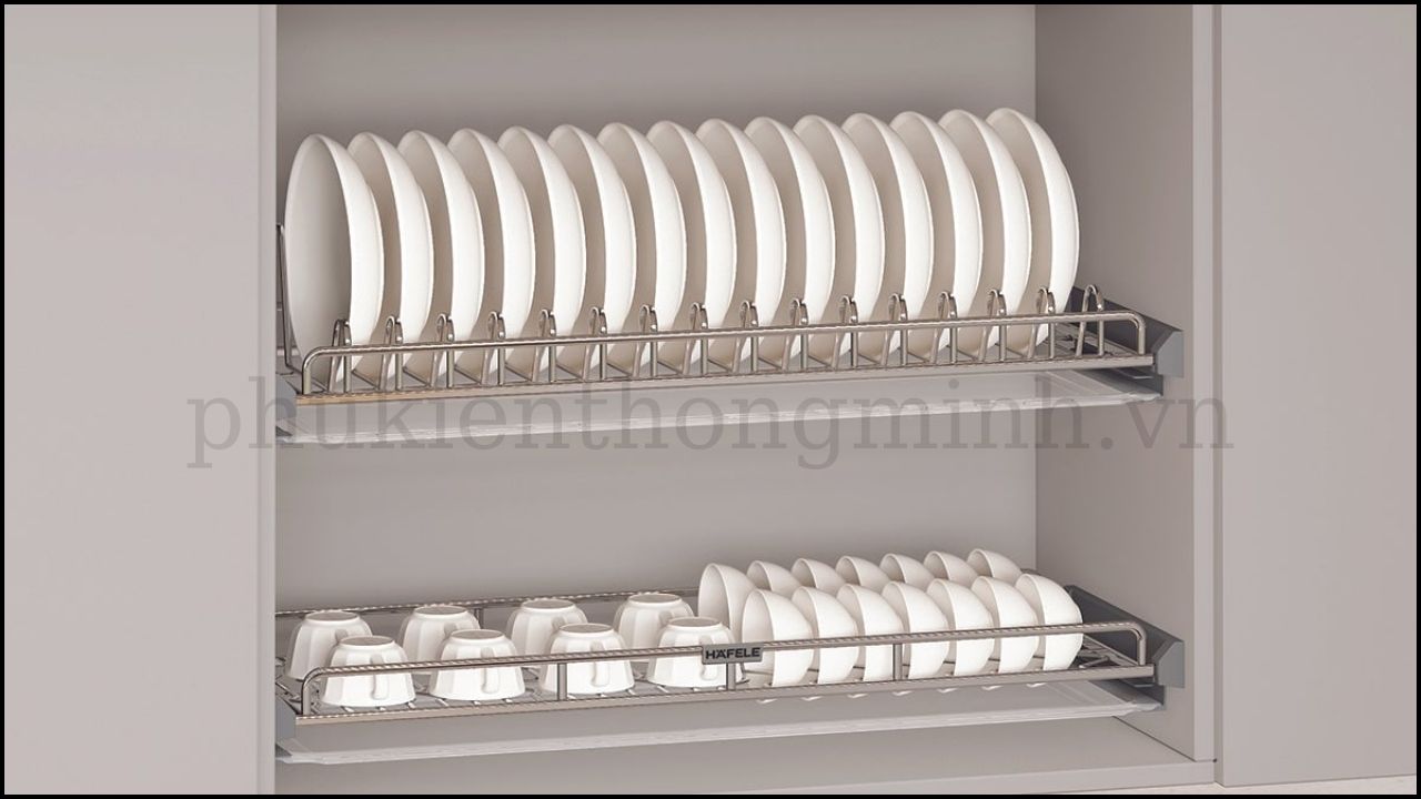 Kệ chén dĩa góc tủ bếp trên