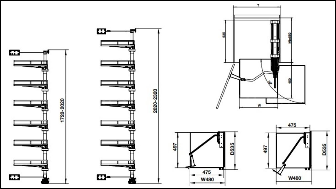 Kích Thước Tủ Đồ Khô 6 Tầng 600mm Hafele 595.82.805
