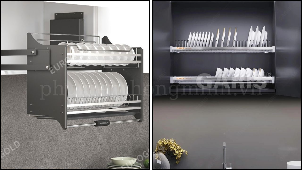 Nên Chọn Loại Kệ Chén Đĩa Nâng Hạ Hay Cố Định