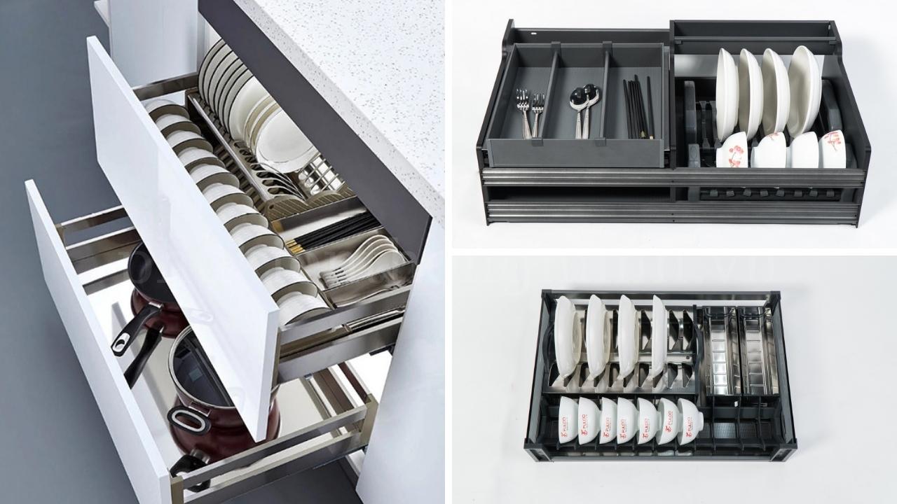 Phân Loại Kệ Chén Dĩa Kéo Ra Phổ Biến Hiện Nay