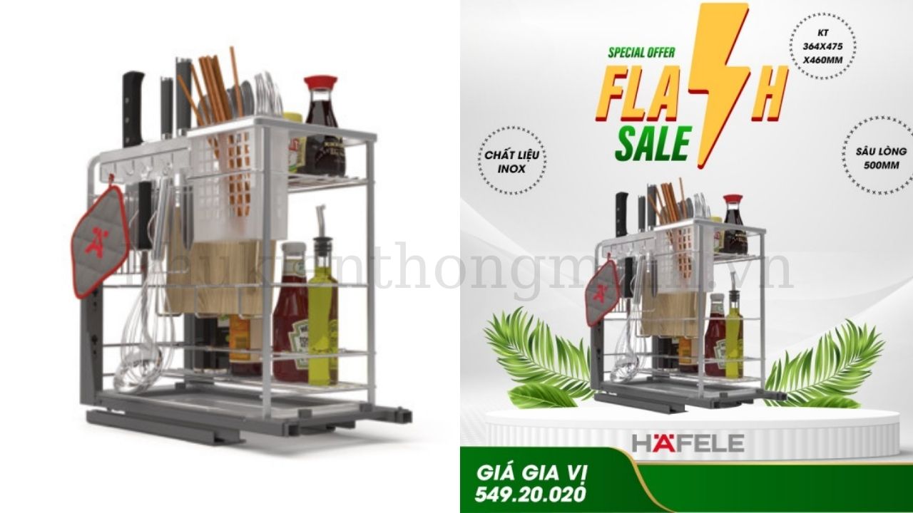 Bộ Đựng Dao Thớt Chai Lọ Sonata 400mm Hafele 549.20.020