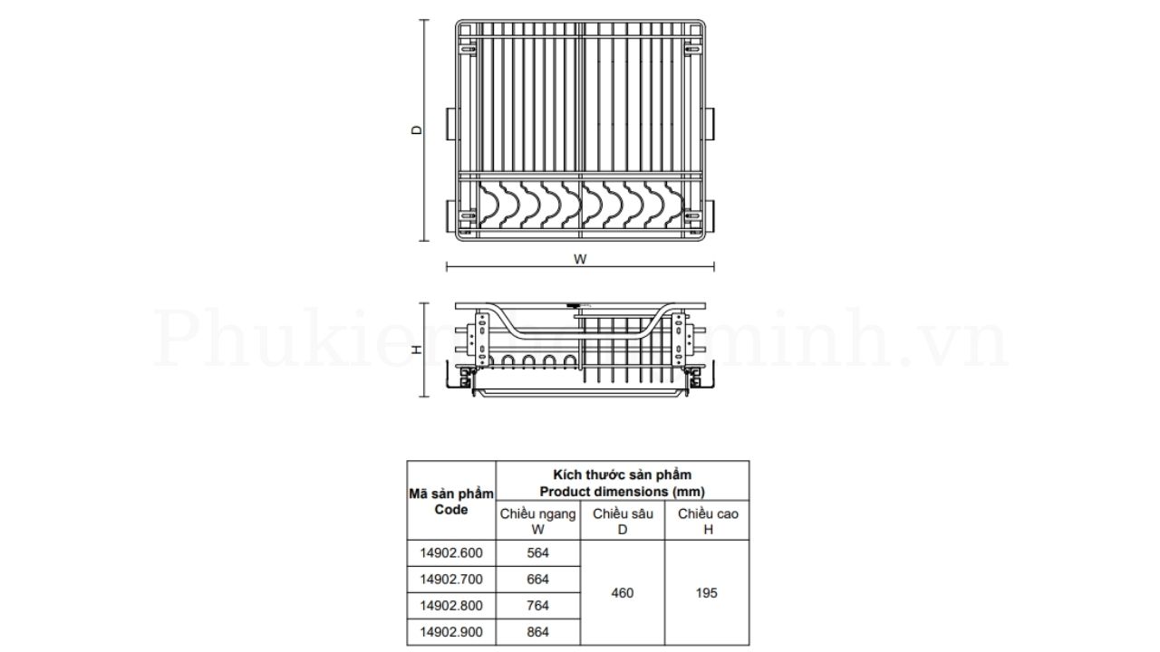 Các Kích Thước Của Giá Bát Đa Năng Vickini
