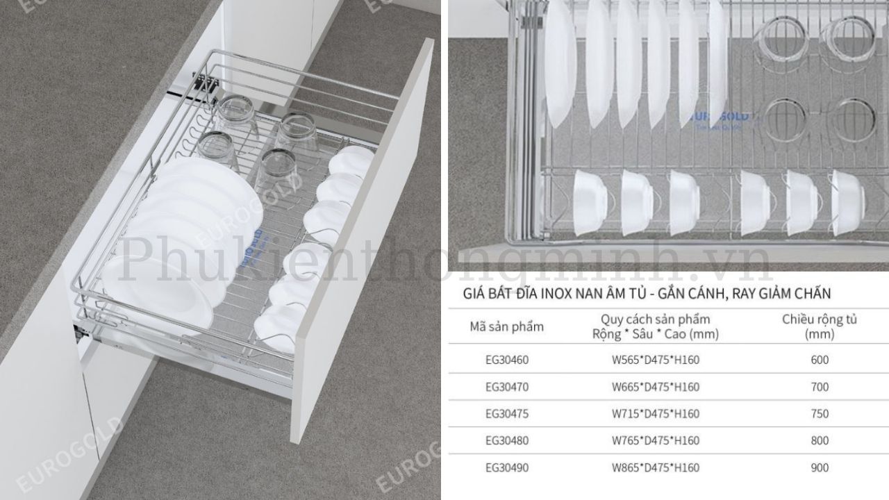 Giá Bát Đĩa Đa Năng Inox EG304 – Eurogold