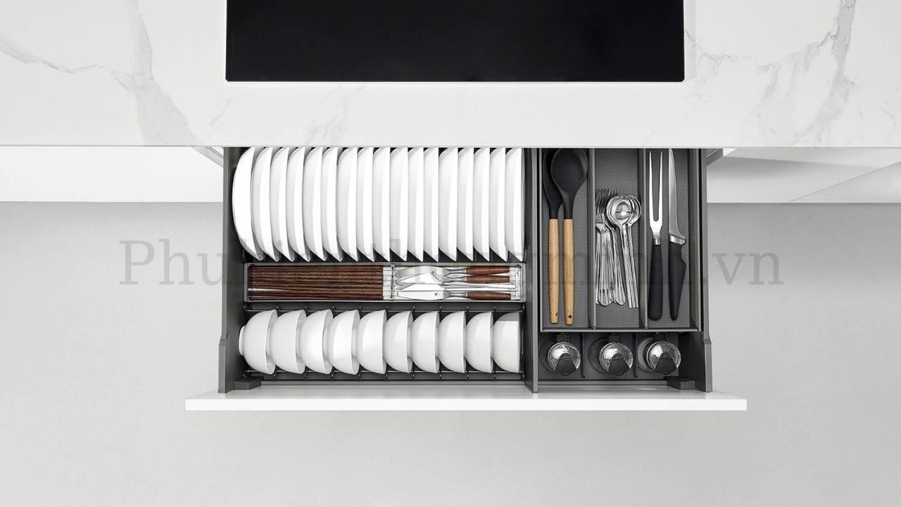 Giá Bát Đĩa Hộp Nhôm Eurogold Màu Ghi Đậm