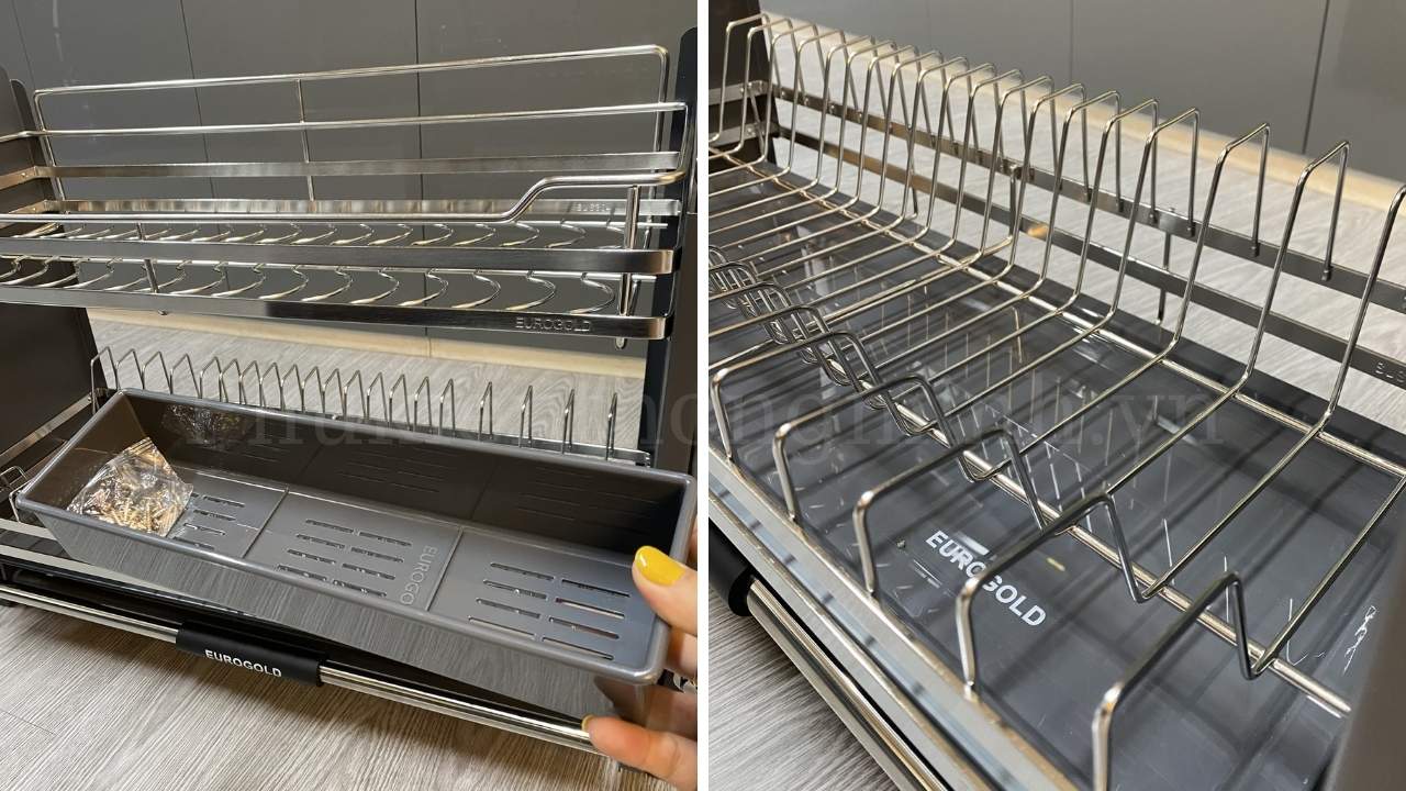 Giá Bát Đĩa Nâng Hạ Inox 304 EUI304190 – Eurogold