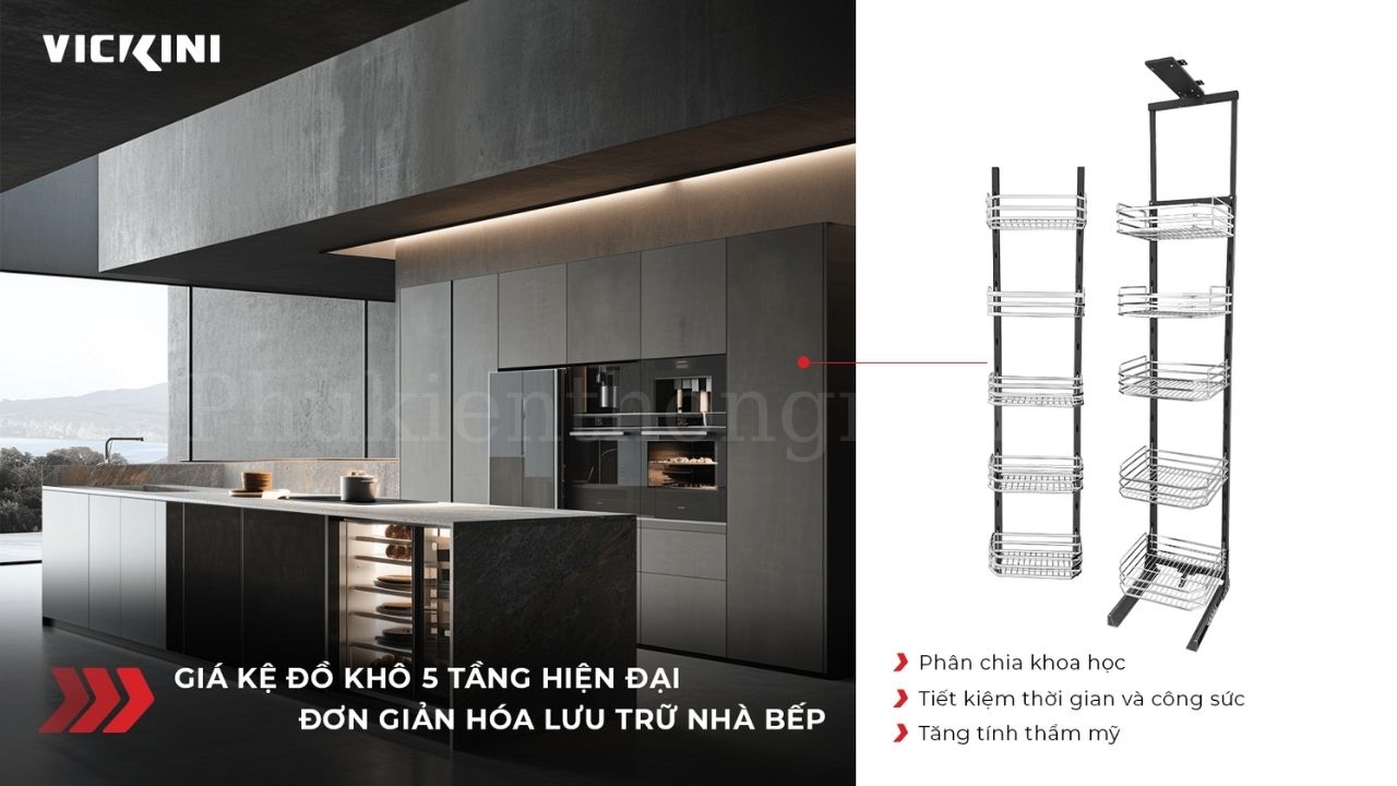 Kệ Đồ Khô 5 Tầng Vickini