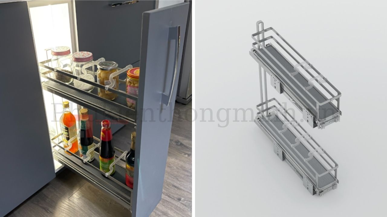 Kệ Đựng Gia Vị Omero 200mm Kosmo 549.20.841 (Lắp Bên Phải)