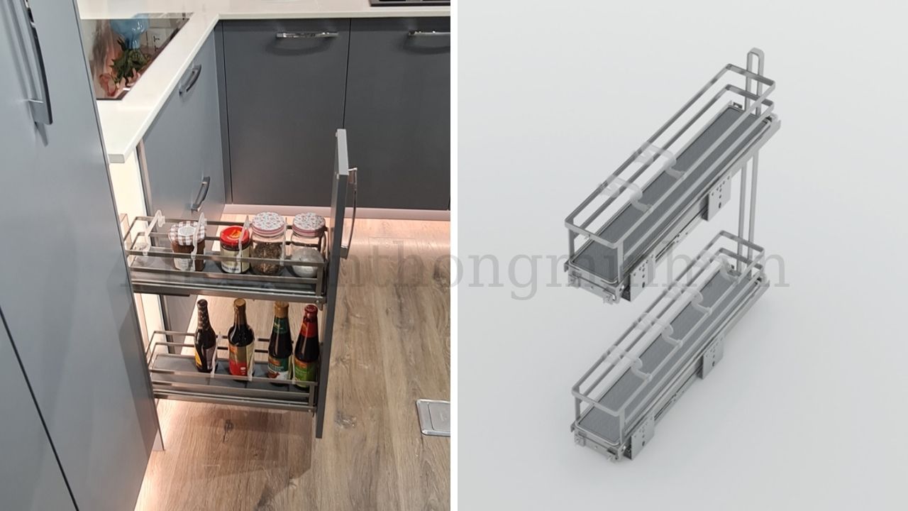 Kệ Đựng Gia Vị Omero 200mm Kosmo 549.20.891 (Lắp Bên Trái)