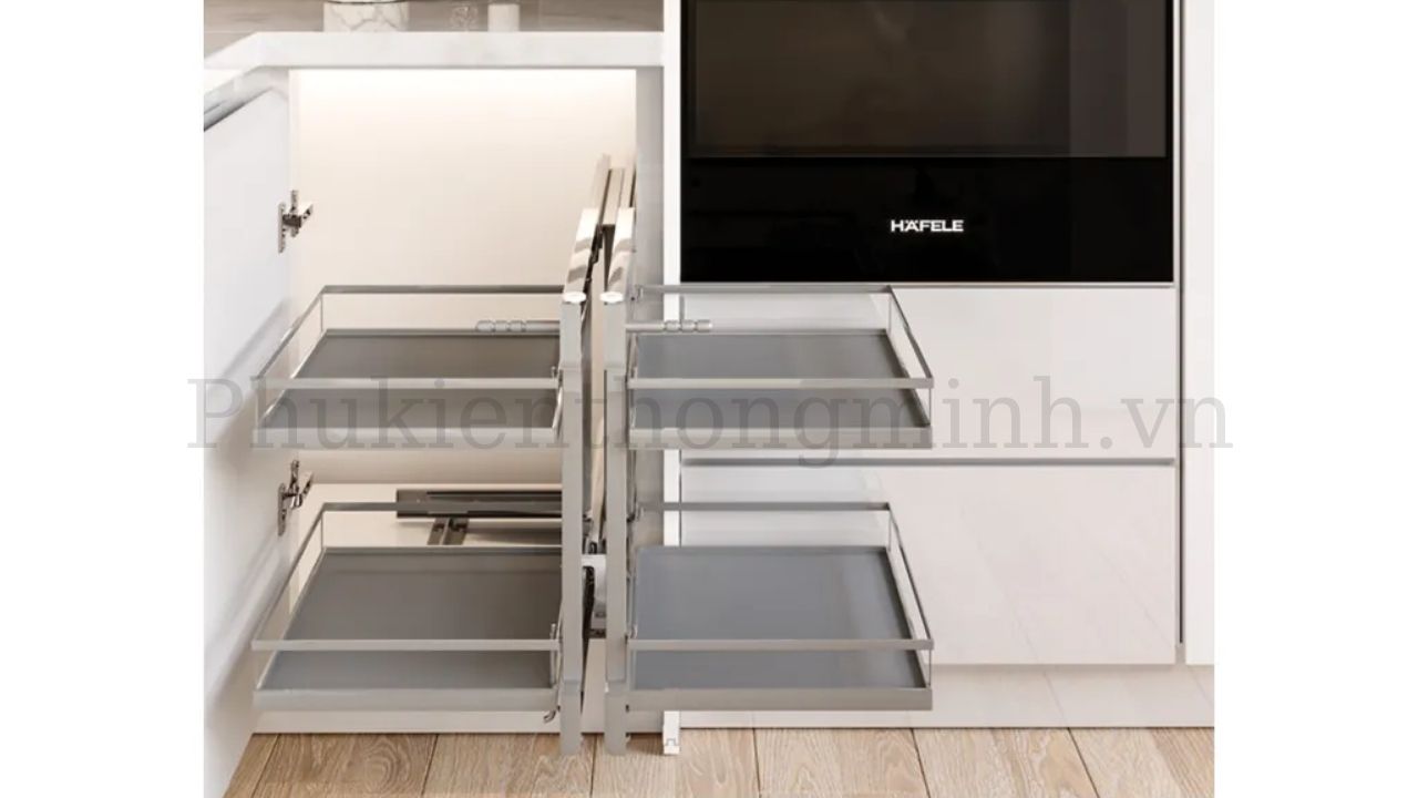 Kệ Góc Hafele – Giải Pháp Linh Hoạt Cho Góc Tủ Bếp