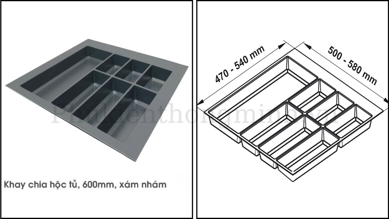 Khay Chia Thìa Dĩa Hafele 600mm Classico Xám 556.52.246