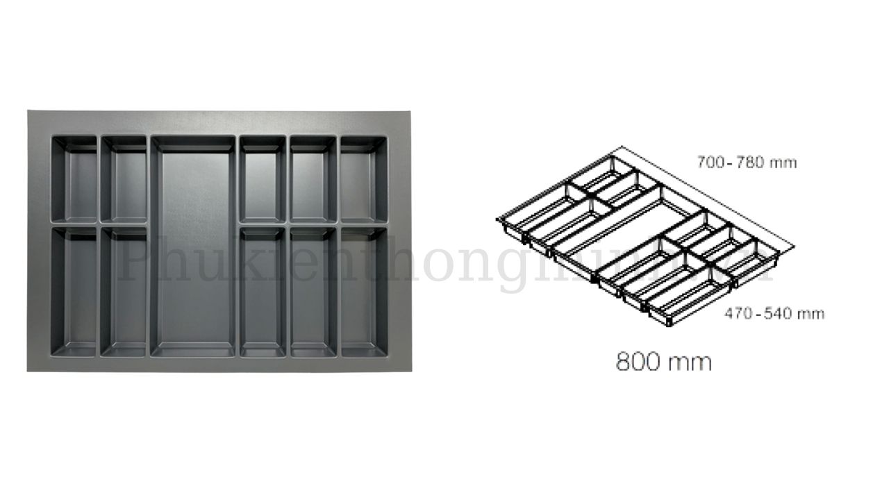 Khay Chia Thìa Dĩa Hafele 800mm Classico Xám 556.52.248