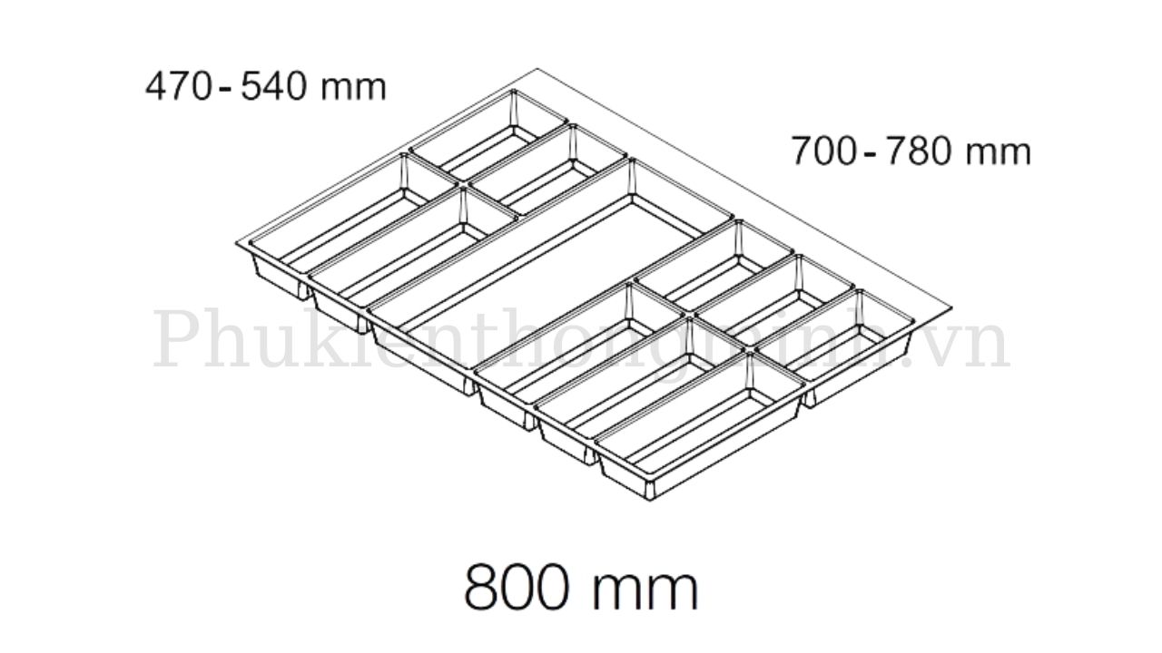 Kích Thước Khay Chia Thìa Dĩa Hafele 800