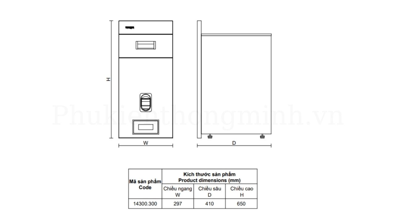 Kích Thước Sản Phẩm Vickini 14300 Đều Có Thể Tích Hợp Linh Hoạt