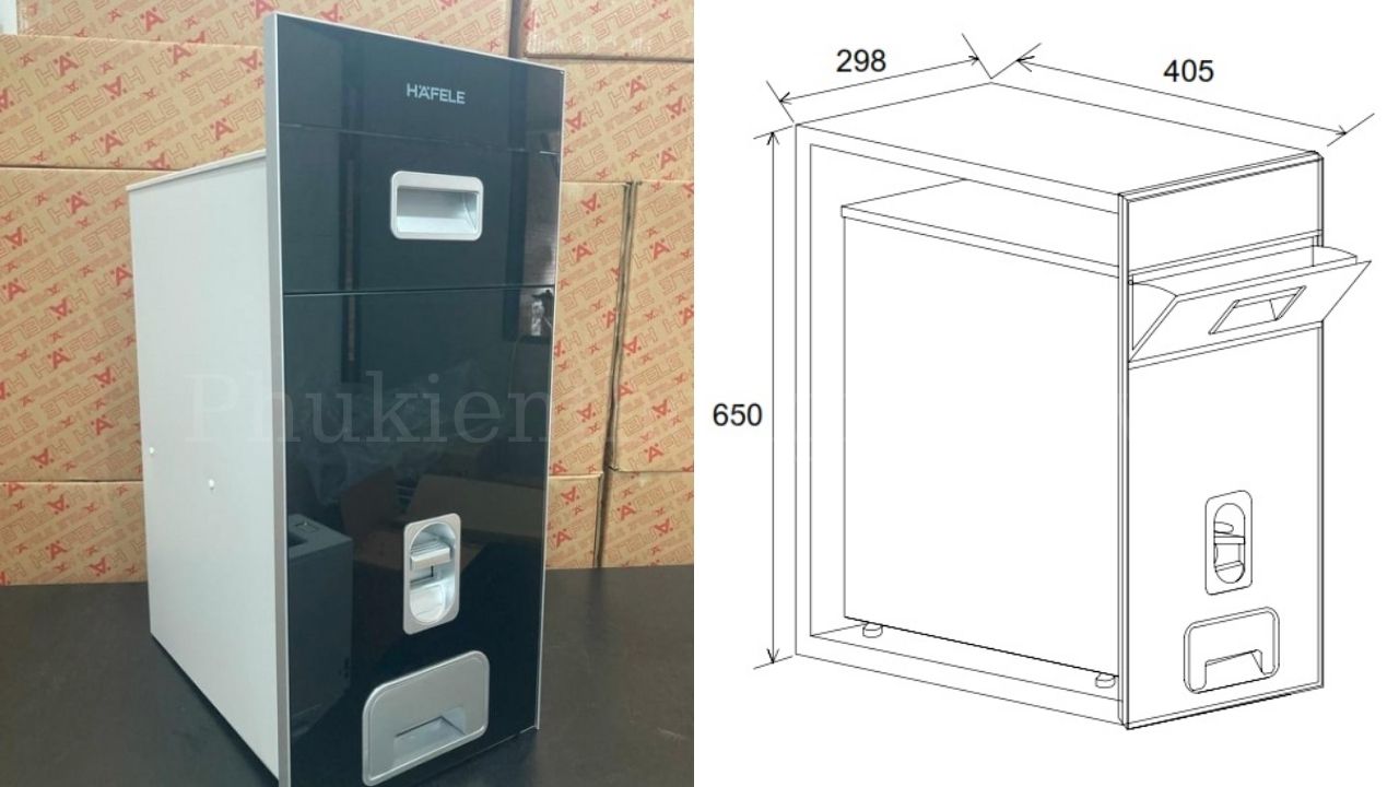Thùng Đựng Gạo Âm 300mm Hafele 549.32.991