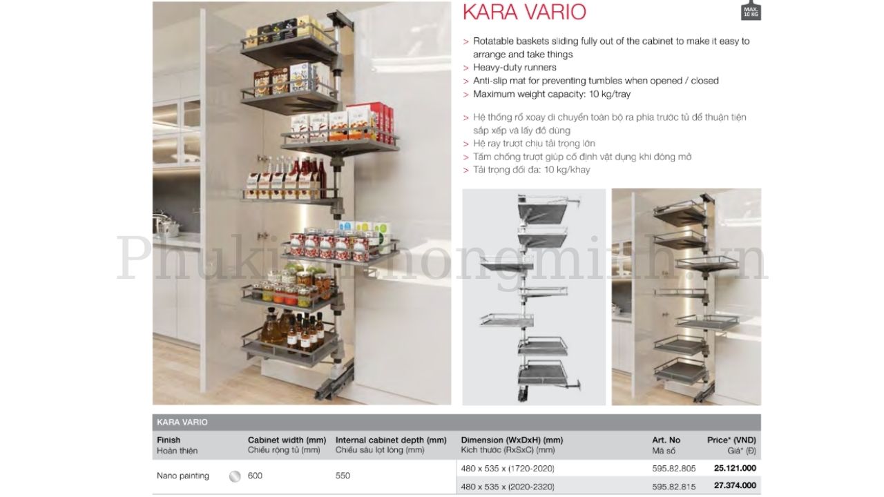 Tủ Đồ Khô Hafele 600 Kara Vario Kosmo