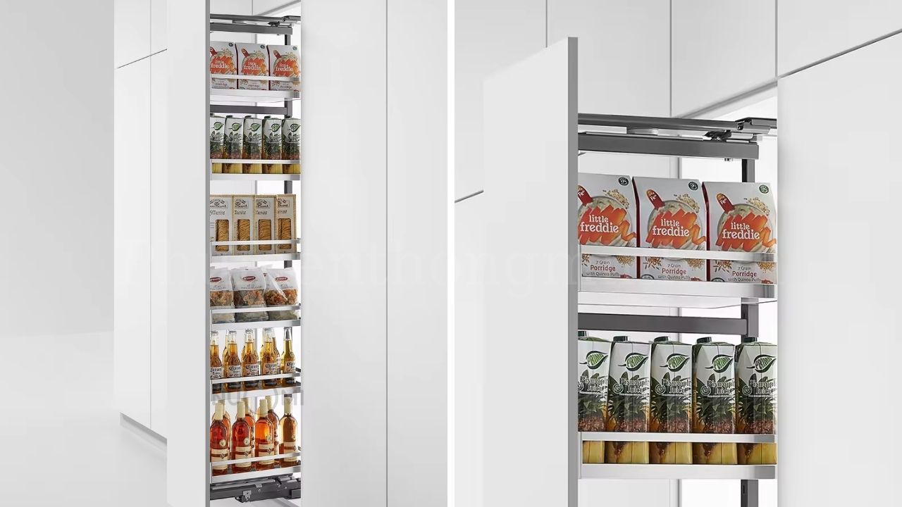 Tủ đồ khô 6 tầng cánh rút Eurogold inox nan dẹt