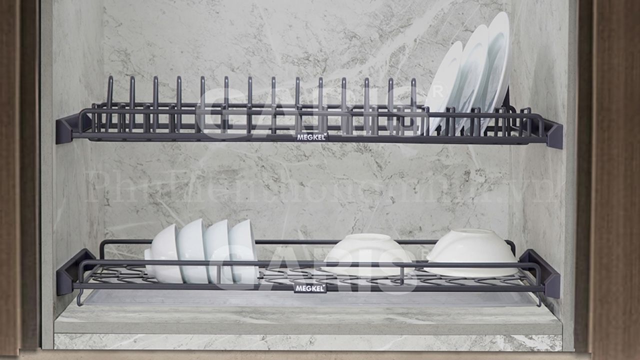 Giá bát cố định 2 tầng thép phủ Nano Garis