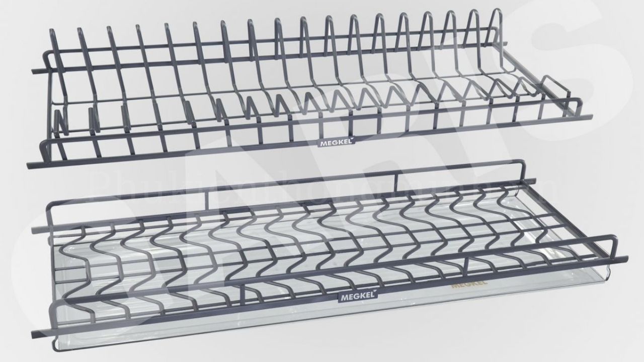 Giá bát đĩa cố định 2 tầng thép phủ nano Garis MB04N