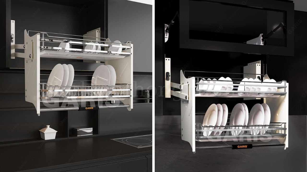 Giá bát nâng hạ Garis GL06E (Bề mặt điện hóa xước mờ)