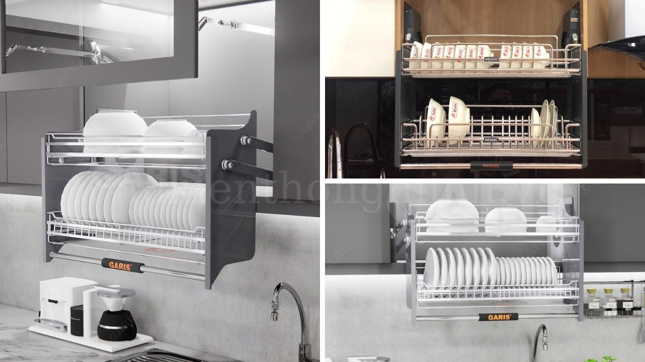 Giá bát nâng hạ cơ Garis Inox 304