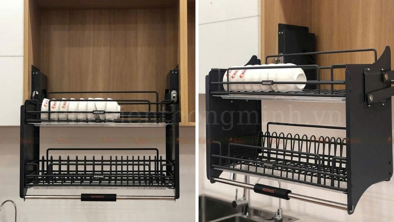 Giá bát nâng hạ cơ Garis thép phủ nano