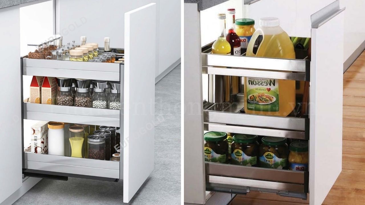 Giá gia vị chai lọ inox hộp Eurogold