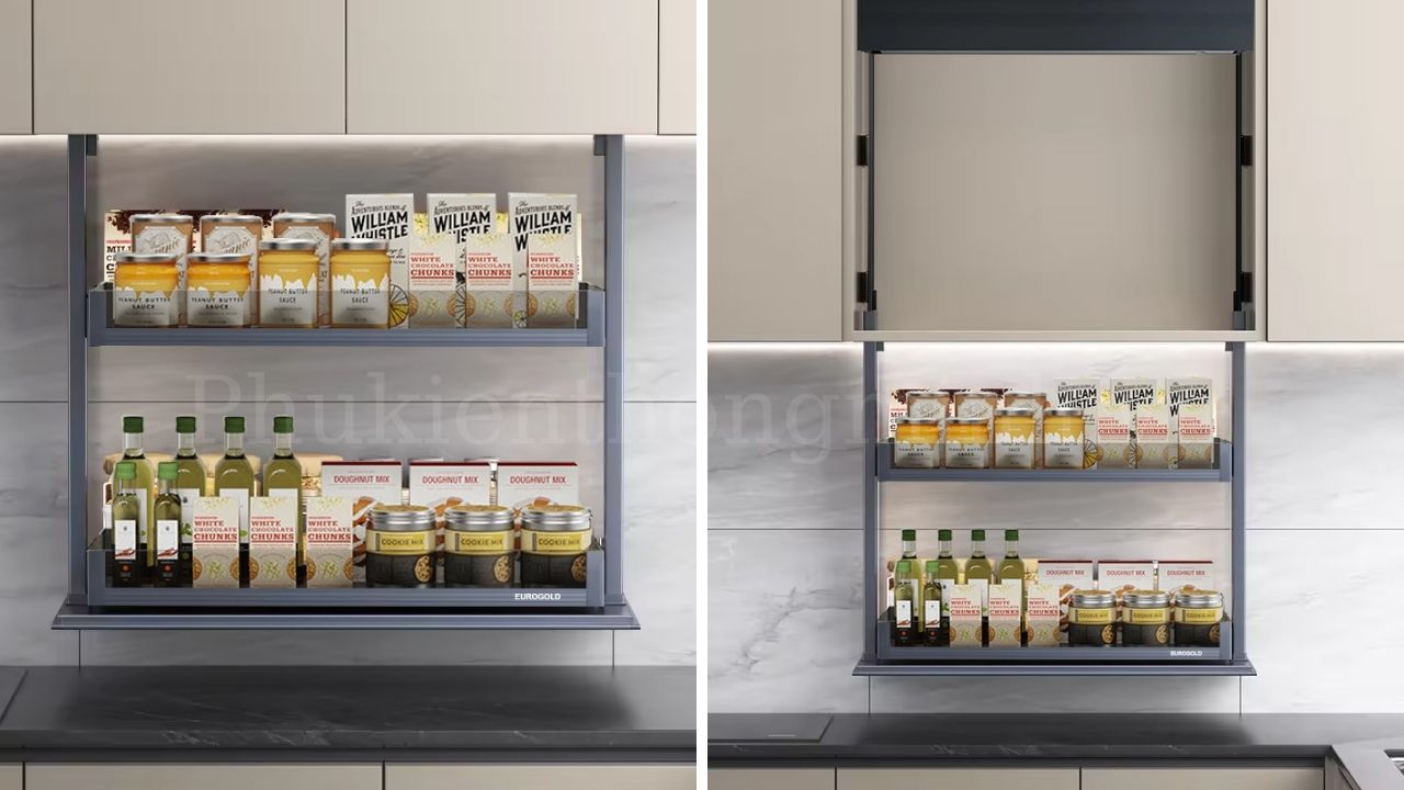 Giá gia vị điện Eurogold rổ vách kính EMV – Vẻ đẹp thời thượng